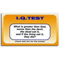 IQ Test Greater Than God GOSPEL TRACTS (pack of 100)