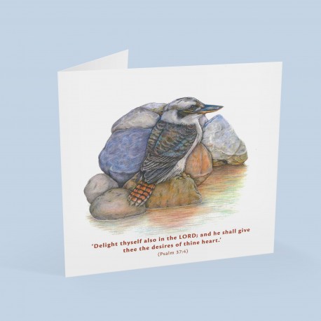 Kookaburra Greeting Card (Psalm 37:4)