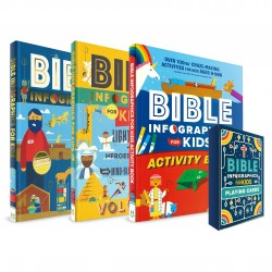 Bible Infographics Pack (2 x Hardcover Volumes, 1 x Activity book, 1 x Playing Cards)