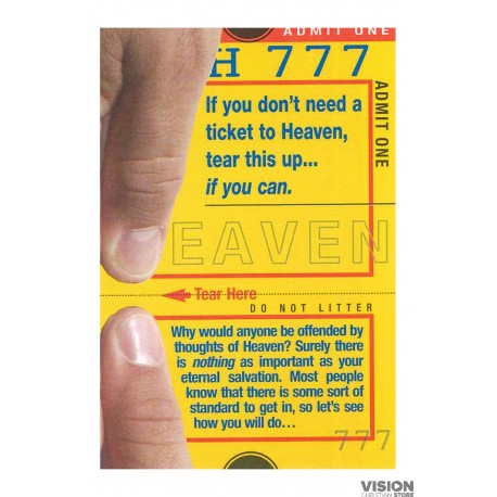 Ticket to Heaven GOSPEL TRACTS (Pack of 100)